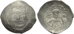 Byzantine Coins ALEXIUS I COMNENUS (1081-1118). Histamenon. Constantinople. Obv: IC - XC. Facing bust of Christ Pantokrator. Rev: + AΛEZIω ΔECΠOT Tω KM. Crowned facing bust of Alexius, holding crucifo