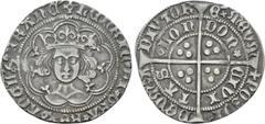 Medieval Coins ENGLAND. Henry VI (First reign, 1422-1461). Groat. Tower (London). Rosette-mascle issue; im: pierced cross fourchée/cross fourchée. Obv: ҺЄҺRIC * DI * GRA * RЄX ◊ AҺGL * Z * FRAҺC. Crow