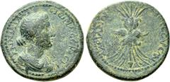Roman Provincial Coins CILICIA. Diocaesarea. Faustina II (Augusta, 147-175). Ae. Obv: ΑΝΝΙΑ ΦΑVСΤЄΙΝΑ СЄΒΑСΤΗ. Draped bust right. Rev: ΑΔΡΙΑΝΩΝ ΔΙΟΚЄСΑΡЄΩΝ. Winged thunderbolt. RPC IV online 4972; SNG