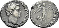 Roman Imperial Coins OTHO (69). Denarius. Rome. Obv: IMP M OTHO CAESAR AVG TR P. Bare head right. Rev: VICTORIA OTHONIS. Victory advancing right, holding wreath and palm frond. RIC² 14. Condition: Ver