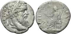Roman Imperial Coins PERTINAX (193). Denarius. Rome. Obv: IMP CAES P HELV PERTIN AVG. Laureate head right. Rev: OPI DIVIN TR P COS II. Ops seated left on throne, holding grain ears. RIC 8a. Condition: