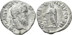 Roman Imperial Coins PERTINAX (193). Denarius. Rome. Obv: IMP CAES P HELV PERTIN AVG. Laureate head right. Rev: VOT DECEN TR P COS II. Pertinax standing left, sacrificing with patera over tripod to le