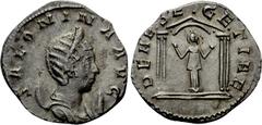 Roman Imperial Coins SALONINA (Augusta, 254-268). Antoninianus. Colonia Agrippinensis. Obv: SALONINA AVG. Draped bust right, wearing stephane and set upon crescent. Rev: DEAE SEGETIAE. Segetia, orans,
