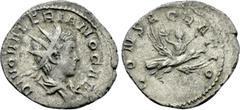 Roman Imperial Coins DIVUS VALERIAN II (Died 258). Antoninianus. Colonia Agrippinensis. Struck under Valerian I. Obv: DIVO VALERIANO CAES. Radiate and draped bust right. Rev: CONSECRATIO. Valerian on 