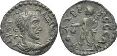 Cilician Coins (Dr. P. Vogl Collection) CILICIA. Colybrassus. Maximinus Thrax (235-238). Ae. Obv: AV Γ IO OV MAΞIMЄINOC. Laureate, draped and cuirassed bust right. Rev: KOΛVBPACCЄΩN. Hermes standing l