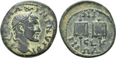 Cilician Coins (Dr. P. Vogl Collection) CILICIA. Ninica-Claudiopolis. Maximinus Thrax (235-238). Ae. Obv: IMP MAXIMINVS PI. Laureate head right. Rev: NINI / CLΩΩΔ. Two vexilla. RPC VI online 6919; Zie