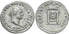 Roman Imperial Coins TITUS (79-81). Denarius. Rome. Obv: IMP TITVS CAES VESPASIAN AVG P M. Laureate head right. Rev: TR P IX IMP XV COS VIII P P. Draped pulvinar. RIC² 122. Condition: Good very fine, 