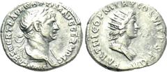 Roman Imperial Coins TRAJAN (98-117). Denarius. Rome. Obv: IMP CAES NER TRAIAN OPTIM AVG GERM DAC. Laureate and draped bust of Trajan right. Rev: PARTHICO P M TR P COS VI P P S P Q R. Radiate and drap