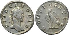 Roman Imperial Coins DIVUS CARUS (Died 283). Antoninianus. Lugdunum. Struck under Carinus. Obv: DIVO CARO PIO. Radiate bust right. Rev: CONSECRATIO. Eagle standing left, head right. RIC 29. Condition: