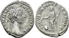 Roman Imperial Coins COMMODUS (177-192). Denarius. Rome. Obv: M COMMODVS ANTONINVS AVG. Laureate head right. Rev: TR P VI IMP IIII COS III P P. Providentia standing left, holding sceptre and wand over