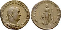 Roman Imperial Coins BALBINUS (238). Sestertius. Rome. Obv: IMP CAES D CAE L BALBINVS AVG. Laureate, draped and cuirassed bust right. Rev: PROVIDENTIA DEORVM / S - C. Providentia standing left, holdin