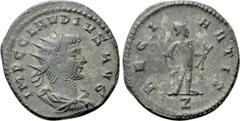 Roman Imperial Coins CLAUDIUS II GOTHICUS (268-270). Antoninianus. Antioch. Obv: IMP C CLAVDIVS AVG. Radiate, draped and cuirassed bust right. Rev: REGI ARTIS / Z. Vulcan standing right, holding hamme