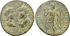 Roman Provincial Coins PAMPHYLIA. Perga. Gallienus with Salonina (253-268). Ae 10 Assaria. Obv: Draped busts of Salonina, wearing stephane, and Gallienus, radiate and cuirassed, facing one another; I 