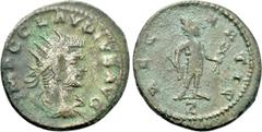 Roman Imperial Coins CLAUDIUS II GOTHICUS (268-270). Antoninianus. Antioch. Obv: IMP C CLAVDIVS AVG. Radiate, draped and cuirassed bust right. Rev: REGI ARTIS / Z. Vulcan standing right, holding hamme