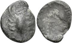 Greek Coins CARIA. Uncertain. Tetartemorion (Circa 5th century BC). Obv: Scorpion. Rev: Shallow incuse punch. Cf. SNG von Aulock 6664 (diobol [?], dolphin on rev.); Roma 6, lot 655; Roma 4, lot 1719. 