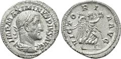 Roman Imperial Coins MAXIMINUS THRAX (235-238). Denarius. Rome. Obv: IMP MAXIMIANVS PIVS AVG. Laureate, draped and cuirassed bust right. Rev: VICTORIA AVG. Victory advancing right, holding palm frond 