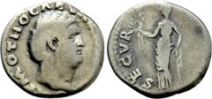 Roman Imperial Coins OTHO (69). Denarius. Rome. Obv: IMP M OTHO CAESAR AVG TR P. Bare head right. Rev: SECVRITAS PR. Securitas standing left, holding wreath and sceptre. RIC² 8. Condition: Fine. Weigh