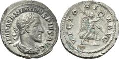 Roman Imperial Coins MAXIMINUS THRAX (235-238). Denarius. Rome. Obv: IMP MAXIMIANVS PIVS AVG. Laureate, draped and cuirassed bust right. Rev: VICTORIA AVG. Victory advancing right, holding palm frond 