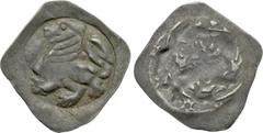 Medieval Coins GERMANY. Nürnberg. Friedrich II (1215-1250). Pfennig. Obv: Lion advancing left. Rev: Crowned bust facing, holding two sceptres. Bonhoff 2023. Condition: Very fine. Weight: 0.74 g. Diame