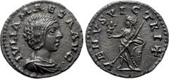Roman Imperial Coins JULIA MAESA (Augusta, 218-224/5). Denarius. Rome (or eastern mint). Obv: IVLIA MAESA AVG. Draped bust right. Rev: VENVS VICTRIX. Venus, holding victoriola and sceptre, standing le