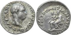 Roman Imperial Coins VESPASIAN (69-79). Denarius. Uncertain mint, possibly Illyricum. Obv: IMP CAESAR VESPASIANVS AVG. Laureate head right. Rev: TITVS ET DOMITIANVS PRIN IV. Titus and Domitian seated 