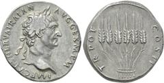 Roman Imperial Coins TRAJAN (98-117). Cistophorus. Uncertain mint in Asia Minor. Obv: IMP CAES NERVA TRAIAN AVG GERM P M. Laureate head right. Rev: TR POT COS II. Six grain ears bundled together. RIC 