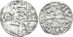 Medieval Coins HOLY ROMAN EMPIRE. Otto III (983-1002). Pfennig. Denar. Köln (Cologne). Obv: COLONI / A in two lines; monogram above. Rev: Cross potent, with pellet in each angle. . Condition: Near ver