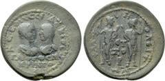 Roman Provincial Coins CILICIA. Flaviopolis. Herennius Etruscus and Hostilian (Caesares, 250-251). Ae. Dated CY 177 (250/1). Obv: Κ Є Є ΜЄϹϹΙ ΔЄΚΙΟϹ ΓΑ ΟVΟϹ ΜЄ ΚVΙΝΤΟϹ. Bareheaded, draped and cuirasse