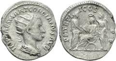 Roman Imperial Coins GORDIAN III (238-244). Antoninianus. Antioch. Obv: IMP CAES M ANT GORDIANVS AVG. Radiate, draped and cuirassed bust right. Rev: P M TR P II COS P P. Gordian seated left on curule 