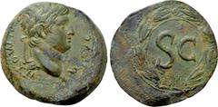Roman Provincial Coins SELEUCIS & PIERIA. Antioch. Otho (69). Ae As. Obv: IMP M OTHO CAE AVG. Laureate head right. Rev: Large S C; pellet above; all within wreath. RPC I 4320; McAlee 320a. Condition: 