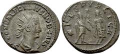Roman Imperial Coins SALONINUS (Caesar, 258-260). Antoninianus. Samosata. Obv: SALON VALERIANVS NOB CAES. Radiate, draped and cuirassed bust right. Rev: SPES PVBLICA. Saloninus, holding sceptre, and S