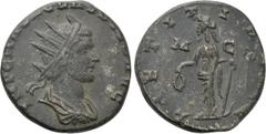 Roman Imperial Coins CLAUDIUS II GOTHICUS (268-270). Antoninianus. Cyzicus. Obv: IMP C M AVR CLAVDIVS AVG. Radiate, draped and cuirassed bust right. Rev: LAETITIA AVG N. Laetitia standing left, holdin