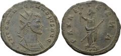 Roman Imperial Coins CLAUDIUS II GOTHICUS (268-270). Antoninianus. Cyzicus. Obv: IMP C M AVR CLAVDIVS AVG. Radiate and cuirassed bust right; three pellets below. Rev: PAX AETERИA / S P Q R. Pax standi