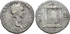 Roman Imperial Coins NERVA (96-98). Cistophorus. Uncertain mint in Asia Minor (or Rome). Obv: IMP NERVA CAES AVG GERM P M TR POT P P. Laureate head right. Rev: COS IIII. Temple of Diana of Perga: Dist