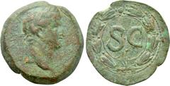 Roman Provincial Coins SELEUCIS & PIERIA. Antioch. Otho (69). Ae As. Obv: IMP M OTHO CAE AVG. Laureate head right. Rev: Large S C; pellet below; all within wreath. RPC I 4320; McAlee 320b. Condition: 