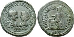 Roman Provincial Coins THRACE. Anchialus. Gordian III with Tranquillina (238-244). Ae. Obv: AVT K M ANT ΓOPΔIANOC AVΓ CEB / TPANKVΛΛINA. Draped busts of Gordian, laureate and cuirassed, and Tranquilli