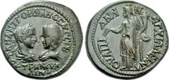 Roman Provincial Coins THRACE. Anchialus. Gordian III with Tranquillina (238-244). Ae. Obv: AVT K M ANT ΓOPΔIANOC AVΓ CEB / TPANKVΛΛINA. Draped busts of Gordian, laureate and cuirassed, and Tranquilli