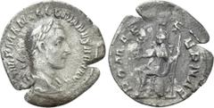 Roman Imperial Coins GORDIAN I AFRICANUS (238). Denarius. Rome. Obv: IMP M ANT GORDIANVS AFR AVG. Laureate, draped and cuirassed bust right. Rev: ROMAE AETERNAE. Roma seated left on shield, holding cr