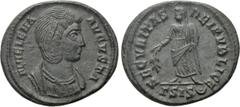 Roman Imperial Coins HELENA (Augusta, 324-328/30). Follis. Siscia. Obv: FL HELENA AVGVSTA. Diademed and mantled bust right. Rev: SECVRITAS REIPVBLICE. Securitas standing left, holding branch; ΓSIS (cr