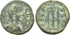 Roman Provincial Coins TROAS. Alexandria. Trebonianus Gallus (251-253). Ae Quadrans. Obv: GALLVS. Laureate, draped and cuirassed bust right. Rev: COL AV TRO. Tripod. RPC IX 467; Bellinger A413. Condit