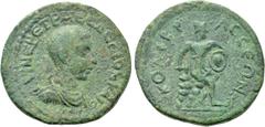 Roman Provincial Coins CILICIA. Colybrassus. Herennius Etruscus (Caesar, 249-251). Ae. Obv: ΚΥΙΝ ЄΡ ЄΤΡ ΜЄϹ ΔЄΚΙΟϹ ΚΑΙϹ. Bareheaded, draped and cuirassed bust right. Rev: ΚΟΛΥΒΡΑϹϹЄΩΝ. Hephaistos seat