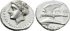 Greek Coins PAPHLAGONIA. Sinope. Siglos or Drachm (Circa 330-300 BC). Phageta-, magistrate. Obv: Head of nymph left, with hair in sakkos. Rev: ΦΑΓΕΤΑ / ΣINΩ. Sea-eagle standing left, with wings spread