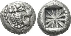 Greek Coins DYNASTS OF LYCIA. Uncertain dynast (Circa 500 BC). Stater. Uncertain mint. Obv: Head of lion right. Rev: Floral pattern within incuse square. Cf. Müseler I,1-2 (design of incuse pattern); 