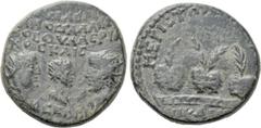 Roman Provincial Coins BITHYNIA. Nicaea. Valerian I with Gallienus and Valerian II (251-260). Ae. Obv: Radiate busts of Valerian I and II right, and of Gallienus left, facing one another. Rev: Three p