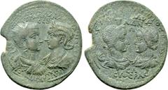 Roman Provincial Coins CILICIA. Seleucia ad Calycadnum. Gordian III with Tranquillina (238-244). Ae. Obv: Draped busts of Gordian, radiate and cuirassed, and Tranquillina, wearing stephane, facing one