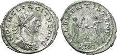 Roman Imperial Coins TACITUS (275-276). Antoninianus. Antioch. Obv: IMP C M CL TACITVS AVG. Radiate, draped and cuirassed bust right. Rev: CLEMENTIA TEMP / XXI. Tacitus, holding eagle-tipped sceptre a