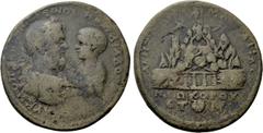 Roman Provincial Coins CAPPADOCIA. Caesarea. Macrinus with Diadumenian as Caesar (217-218). Ae. Dated RY 2 (218). Obv: Draped busts of Macrinus, laureate and cuirassed, and Diadumenian, bare, facing o