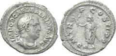 Roman Imperial Coins BALBINUS (238). Denarius. Rome. Obv: IMP C D CAEL BALBINVS AVG. Laureate, draped and cuirassed bust right. Rev: P M TR P COS II P P. Emperor standing left with branch and parazoni