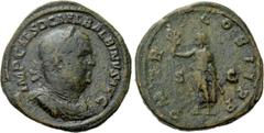 Roman Imperial Coins BALBINUS (238). Sestertius. Rome. Obv: IMP CAES D CAE L BALBINVS AVG. Laureate, draped and cuirassed bust right. Rev: P M TR P COS II P P / S - C. Balbinus standing left, holding 