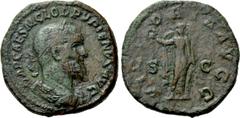 Roman Imperial Coins PUPIENUS (238). Sestertius. Rome. Obv: IMP CAES M CLOD PVPIENVS AVG. Laureate, draped and cuirassed bust right. Rev: VICTORIA AVGG / S - C. Victory standing facing, head left, hol